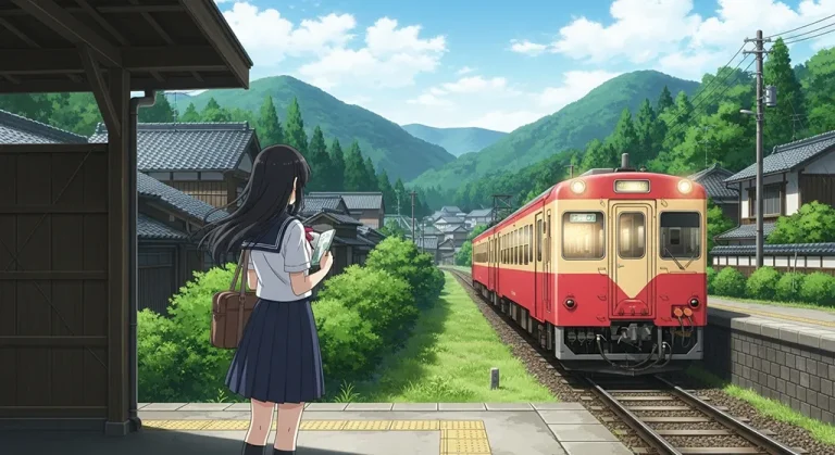 Anime train in 4K resolution wallpaper, optimized for desktop PC and notebook