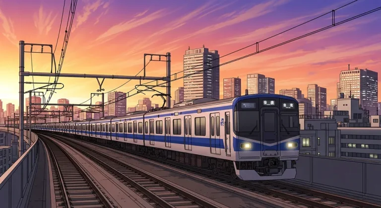 Anime train aesthetic wallpaper for laptop and desktop in 4K resolution