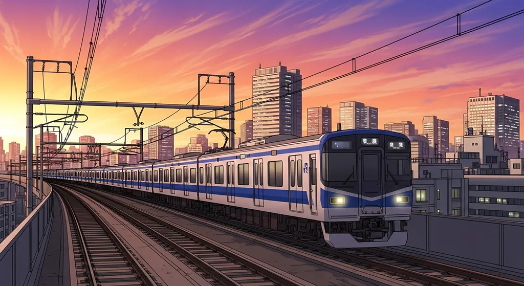 Anime train aesthetic wallpaper for laptop and desktop in 4K resolution