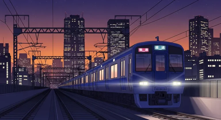 Cool anime train 4K wallpaper design for laptops and desktop PCs