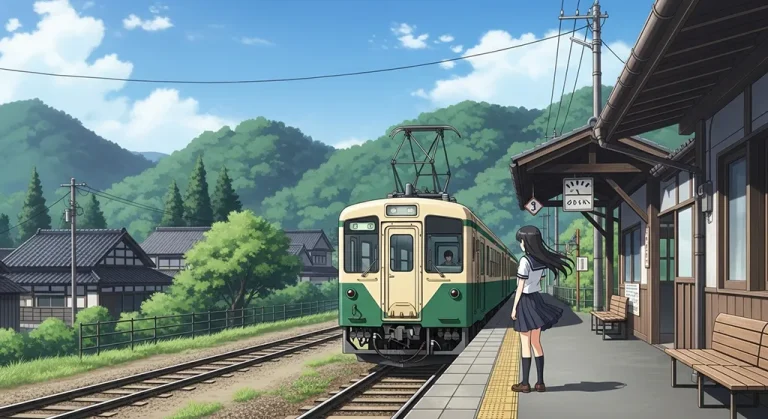 Anime train 4K HD wallpaper image for widescreen desktop PCs and laptops