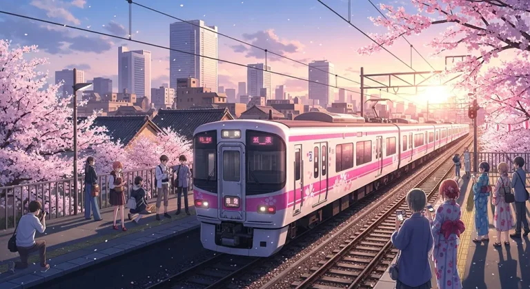 Anime train detailed 4K desktop wallpaper, high-resolution background image