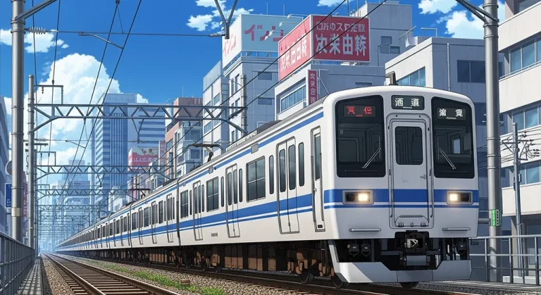Aesthetic anime train 4K wallpaper for computer screen backgrounds