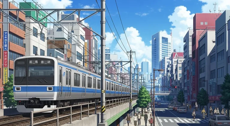 Anime train ultra HD desktop wallpaper in 4K resolution for computer screens