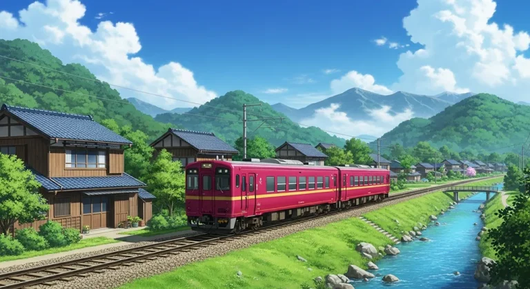 High-resolution anime train 4K background image for desktop monitors and laptops