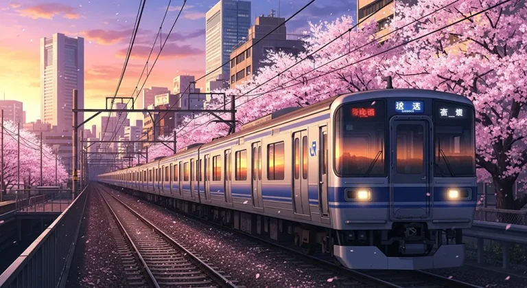 High-quality anime train 4K wallpaper image for desktop monitor backgrounds