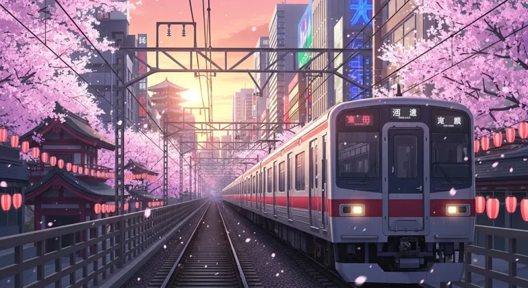 Anime train in 4K resolution wallpaper, optimized for desktop PC and notebook