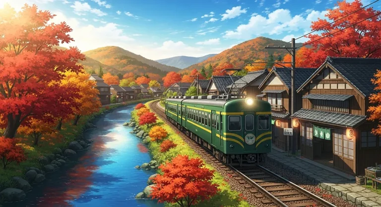 Anime train stylish ultra HD 4K background wallpaper for desktops and PCs