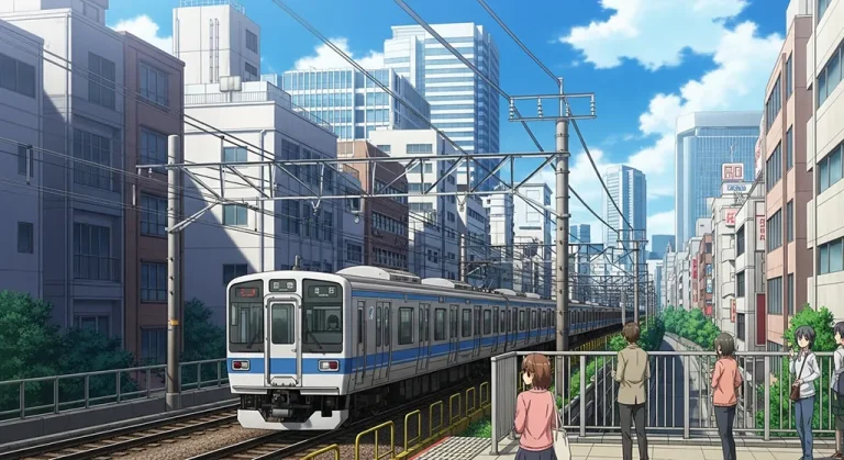 High-resolution anime train 4K background image for desktop monitors and laptops