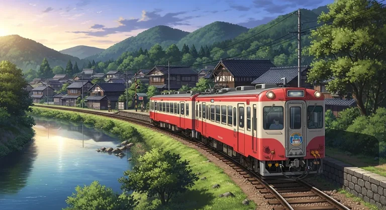 Anime train 4K wallpaper for computer monitor and laptop background display