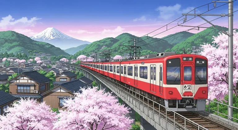 Anime train stylish 4K desktop wallpaper for laptop background display