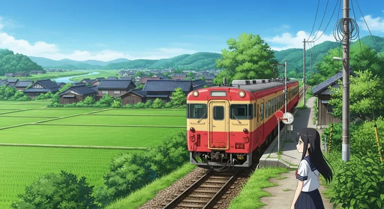 Anime train stylish ultra HD 4K background wallpaper for desktops and PCs