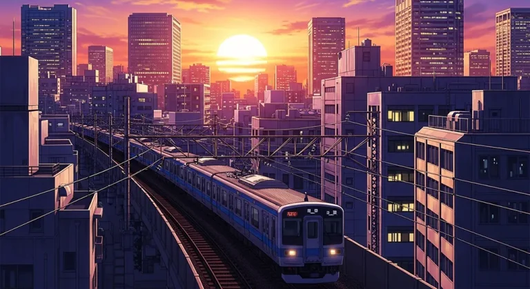 Anime train wallpaper in 4K resolution, perfect for laptop and desktop setup
