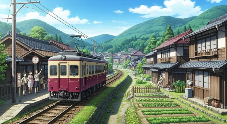 Japanese anime train ultra HD wallpaper for desktop and notebook screens