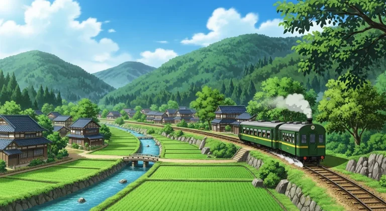 Japanese animation train 4K wallpaper, suitable for desktop PC and laptops