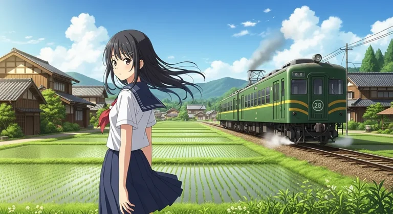 High-quality anime train 4K wallpaper image for desktop monitor backgrounds