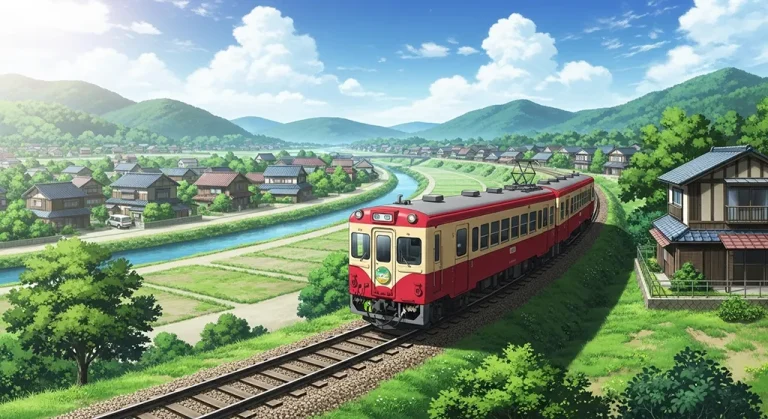 Cool anime train 4K wallpaper design for laptops and desktop PCs