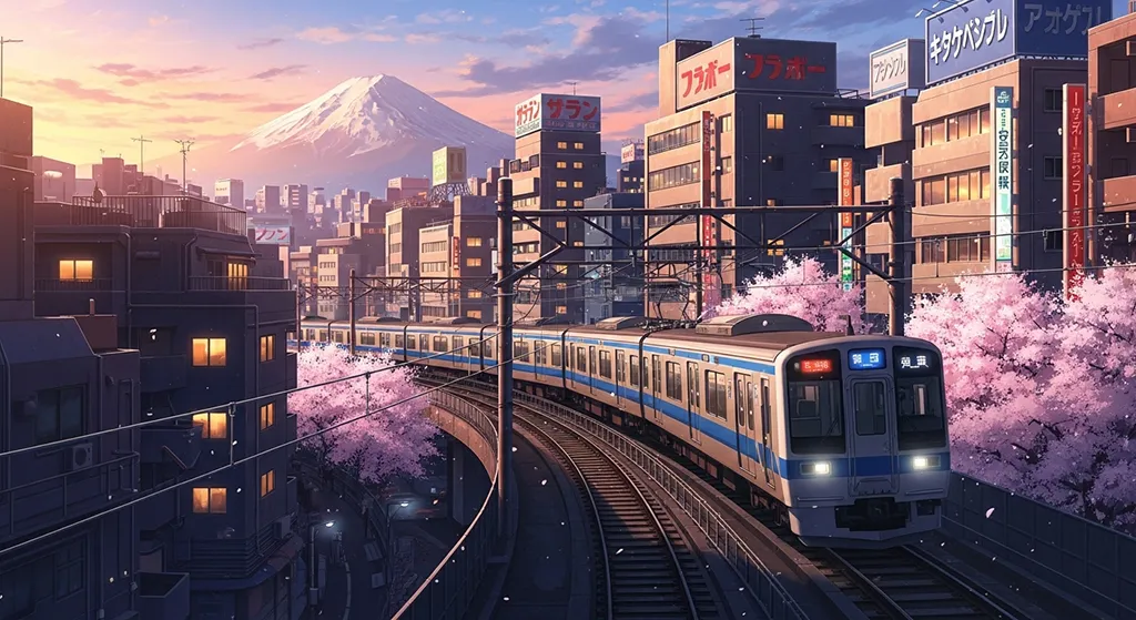 Anime train aesthetic wallpaper for laptop and desktop in 4K resolution
