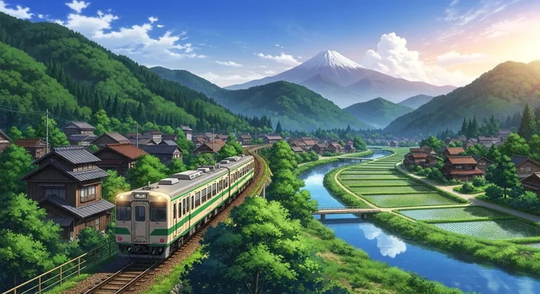 Anime train aesthetic wallpaper for laptop and desktop in 4K resolution