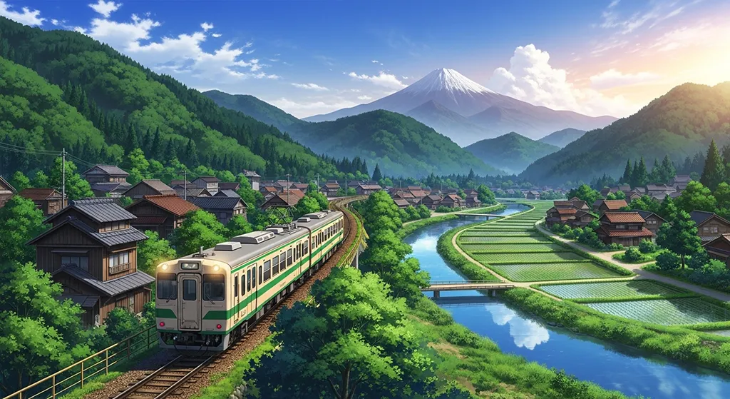 Anime train aesthetic wallpaper for laptop and desktop in 4K resolution