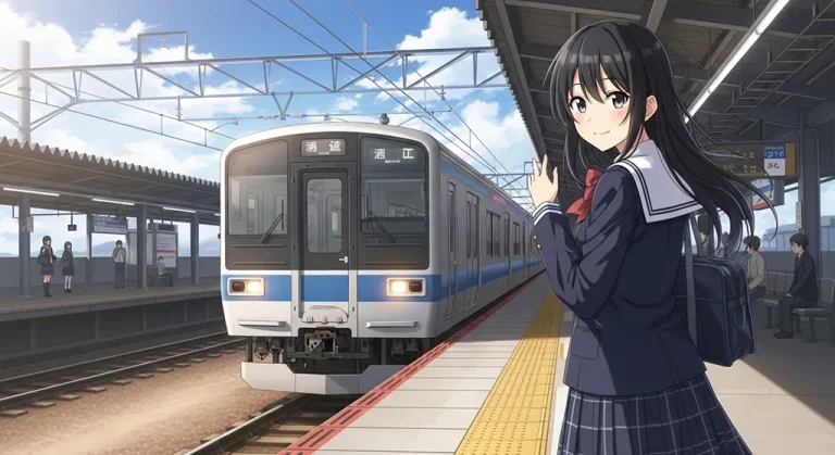 Aesthetic anime train ultra HD 4K wallpaper background for laptop display