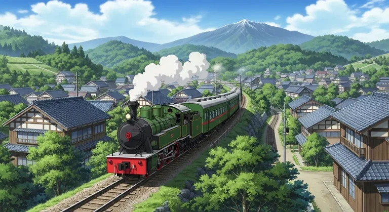 Aesthetic anime train 4K wallpaper for computer screen backgrounds