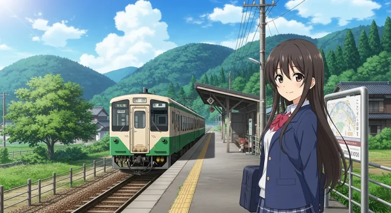 Japanese anime train ultra HD wallpaper for desktop and notebook screens