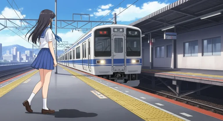 Anime train stylish ultra HD 4K background wallpaper for desktops and PCs