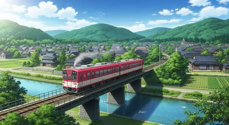 Anime train detailed 4K desktop wallpaper, high-resolution background image