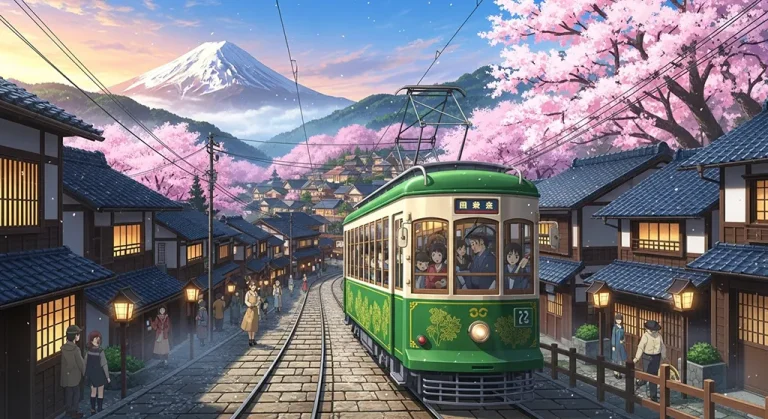 Anime train detailed 4K desktop wallpaper, high-resolution background image