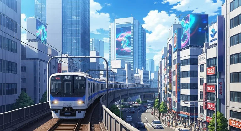 Japanese animation train 4K wallpaper, suitable for desktop PC and laptops