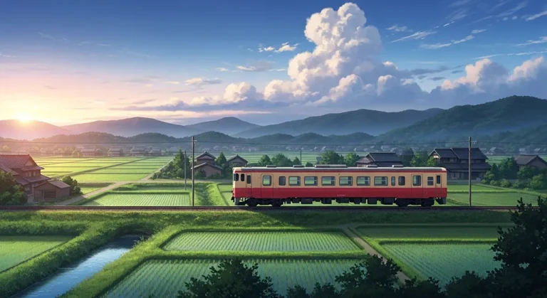 Stylish anime train desktop wallpaper, 4K ultra HD for laptop display