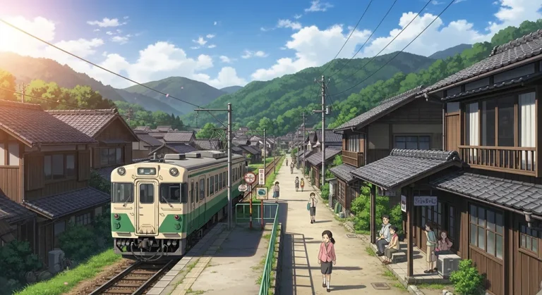 Japanese animation train 4K wallpaper, suitable for desktop PC and laptops