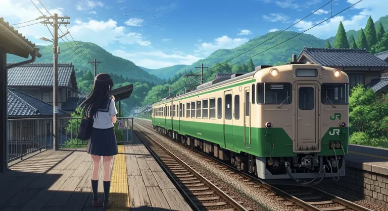 Anime train 4K HD wallpaper image for widescreen desktop PCs and laptops