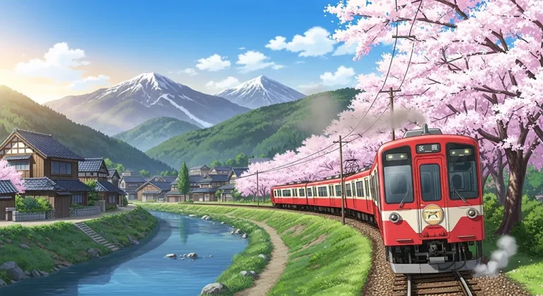 Anime train 4K wallpaper for desktop PC and laptop, Japanese railway background