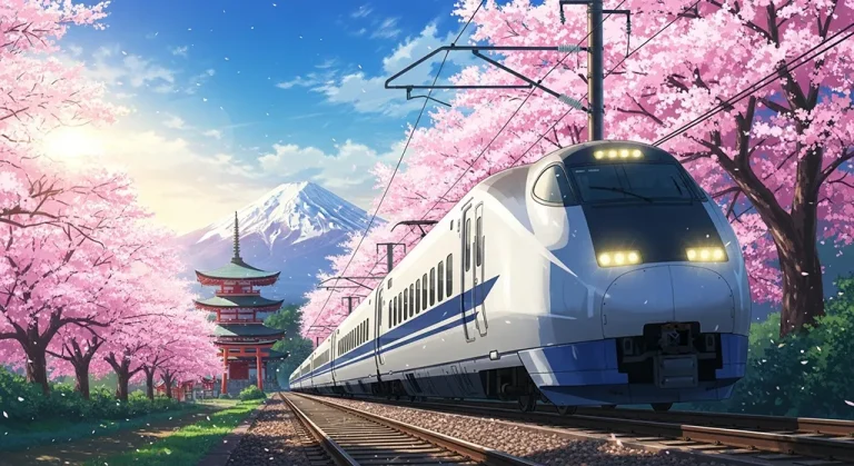 Anime train aesthetic wallpaper for laptop and desktop in 4K resolution