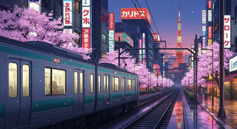 High-resolution anime train 4K background image for desktop monitors and laptops