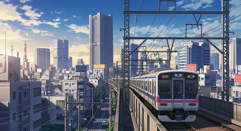 Anime train stylish 4K desktop wallpaper for laptop background display