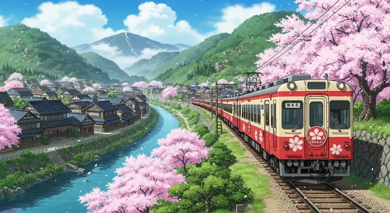 Anime train 4K wallpaper for desktop PC and laptop, Japanese railway background