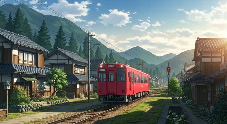 Japanese anime train wallpaper in 4K for desktop PC and widescreen laptops