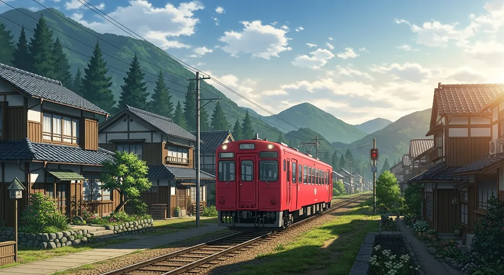 Japanese anime train wallpaper in 4K for desktop PC and widescreen laptops