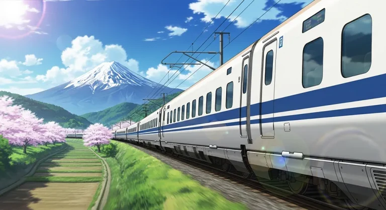 High-quality anime train 4K wallpaper image for desktop monitor backgrounds