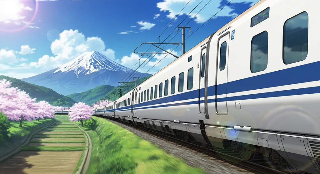 High-quality anime train 4K wallpaper image for desktop monitor backgrounds