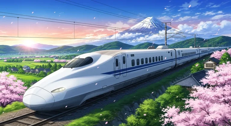 Scenic anime train HD wallpaper in 4K resolution for computer and notebook screens