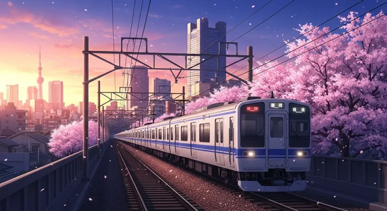 Anime train HD 4K wallpaper for laptop background and desktop display