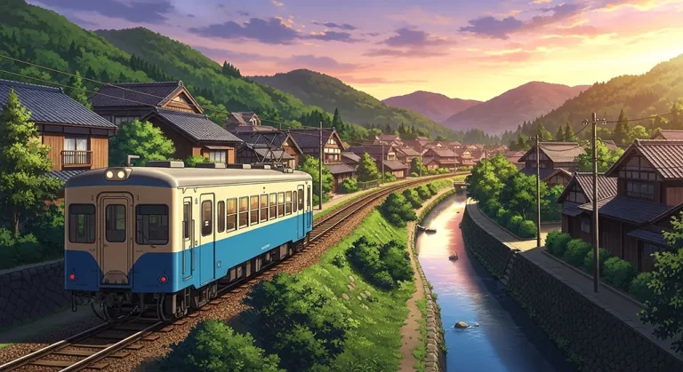 Anime train stylish ultra HD 4K background wallpaper for desktops and PCs