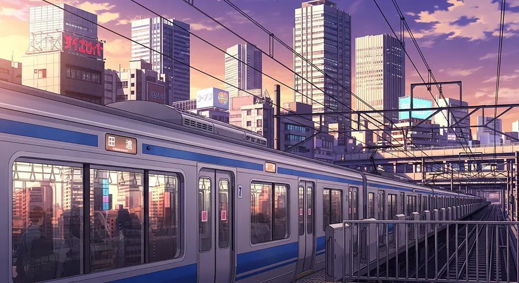 Cool anime train 4K wallpaper design for laptops and desktop PCs