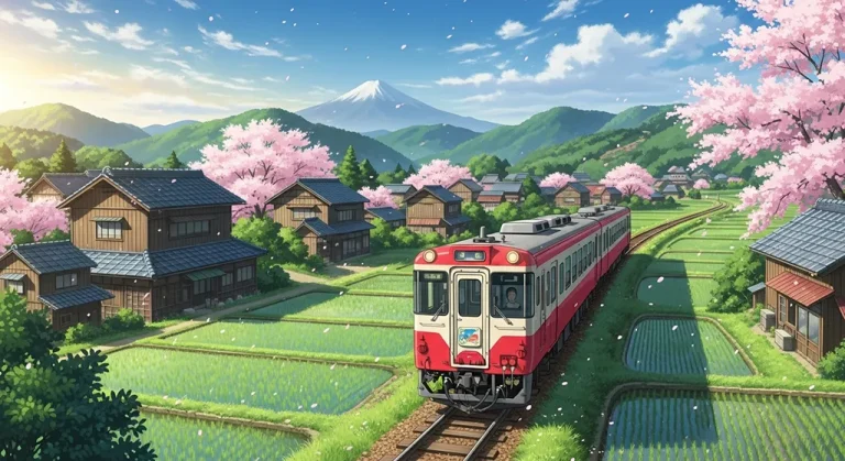Japanese animation train 4K wallpaper, suitable for desktop PC and laptops