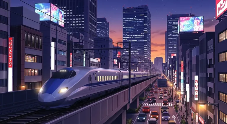 Japanese anime-inspired train wallpaper in 4K for PC and laptop monitors