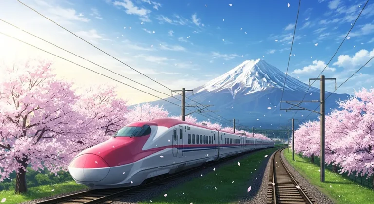 Japanese anime-inspired train wallpaper in 4K for PC and laptop monitors